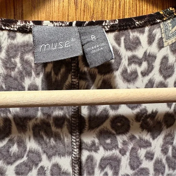 EUC Muse Gray Leopard Print Dress - Picture 3 of 3